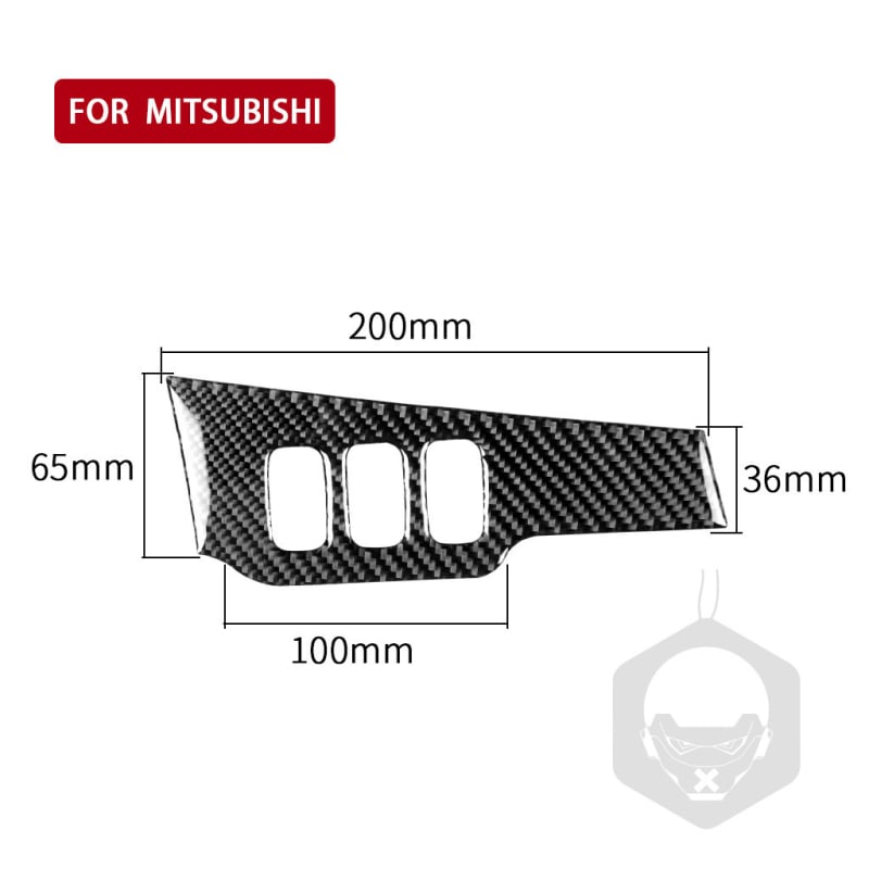 Etichete decorative din fibră de carbon pentru comutatorul farurilor Mitsubishi Lancer EVO (2008-2015) - RRX carbon