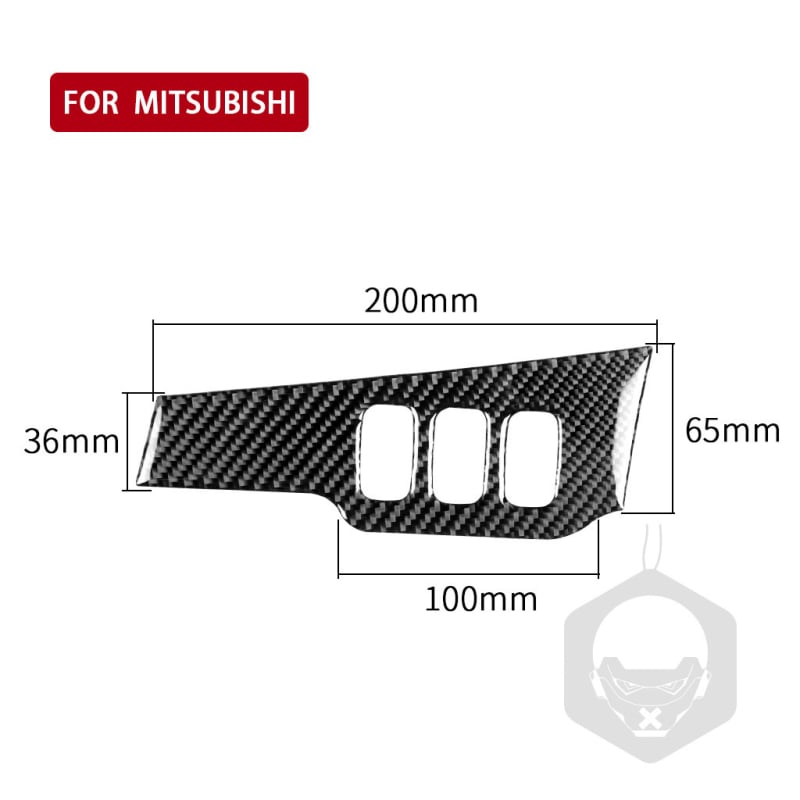 Etichete decorative din fibră de carbon pentru comutatorul farurilor Mitsubishi Lancer EVO (2008-2015) - RRX carbon