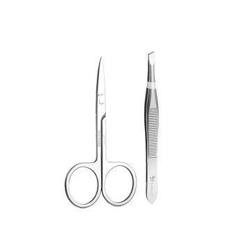 Set za oblikovanje obrva – škarice za obrve od nehrđajućeg čelika i pinceta, 2-dijelni set kozmetičkih alata, marke Trikeel/Sichuan Qier