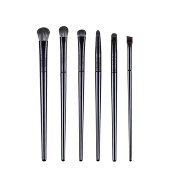 Set de pensule de machiaj cu 6 pensule sintetice, mâner din plastic, include geantă