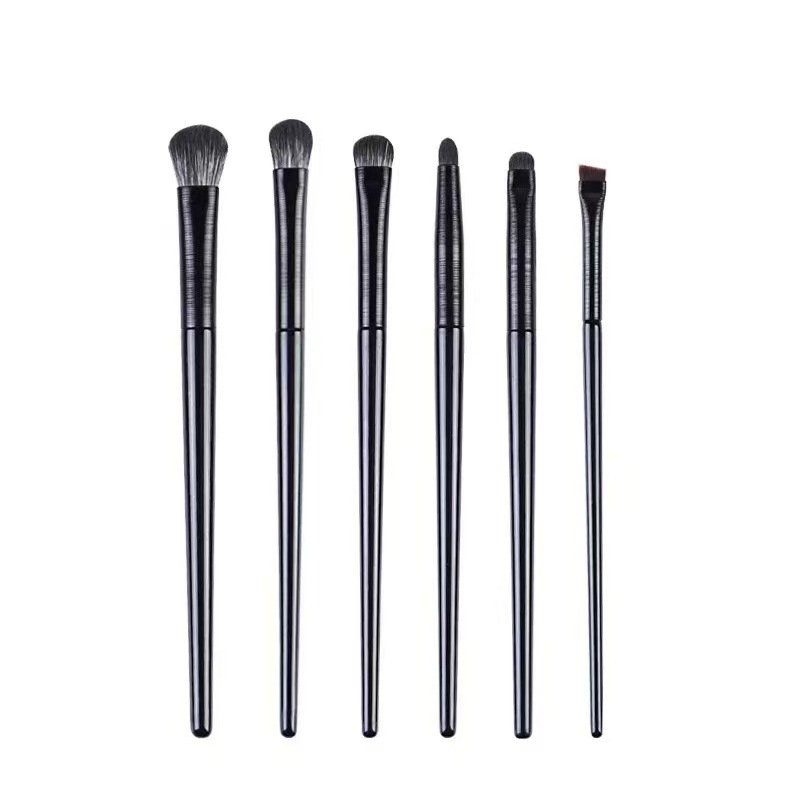 Set de pensule de machiaj cu 6 pensule sintetice, mâner din plastic, include geantă