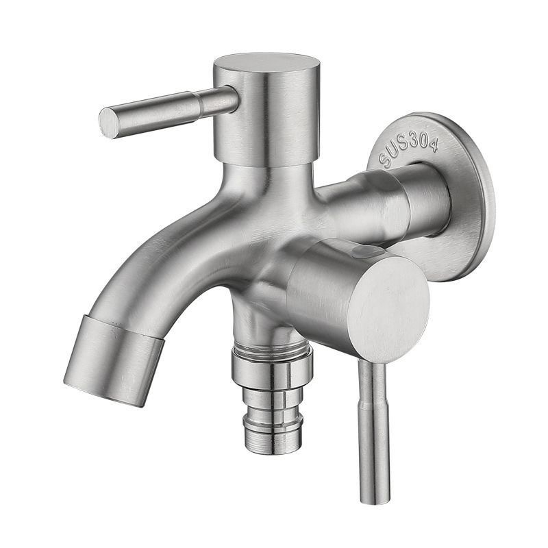Robinet multifuncțional pentru mașina de spălat, 1 intrare, 2 ieșiri; oțel inoxidabil; montaj pe perete; model 304; intervalul de temperatură 0–90°C