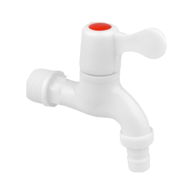 Robinet din plastic pentru mașina de spălat, apă rece, montaj în perete, intrare/ieșire 15 mm, supapă ceramică