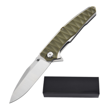 Sklopivi džepni nož s oštricom od D2 čelika, otvaranje uz pomoć ležaja, drška od ABS-a i nehrđajućeg čelika