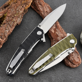 Sklopivi džepni nož s oštricom od D2 čelika, otvaranje uz pomoć ležaja, drška od ABS-a i nehrđajućeg čelika