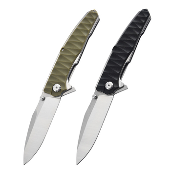 Sklopivi džepni nož s oštricom od D2 čelika, otvaranje uz pomoć ležaja, drška od ABS-a i nehrđajućeg čelika