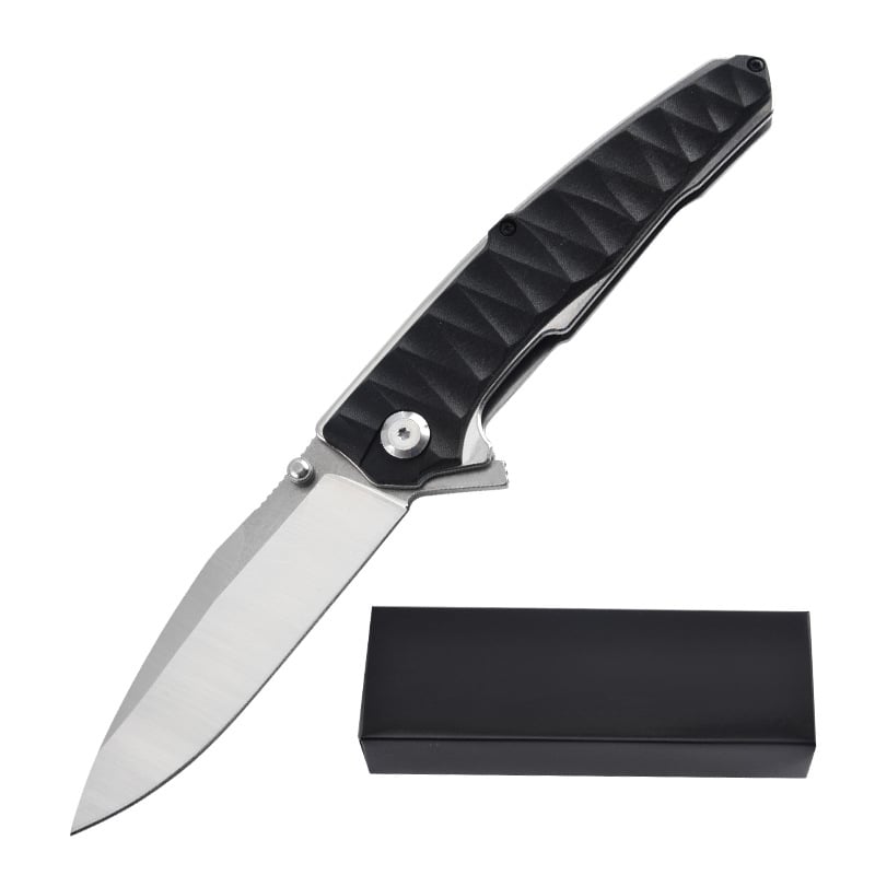 Sklopivi džepni nož s oštricom od D2 čelika, otvaranje uz pomoć ležaja, drška od ABS-a i nehrđajućeg čelika