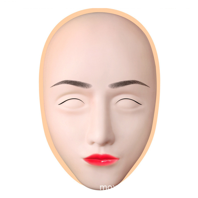 Piele de practică facială din silicon, cu textură 5D și bază detașabilă, pentru practică de tatuaj la sprâncene