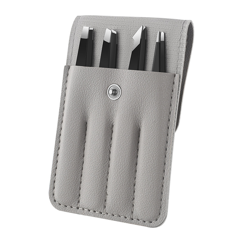 Set klipova za obrve od nehrđajućeg čelika, četiri komada, uključuje pincetu za oblikovanje obrva i njegu lažnih trepavica