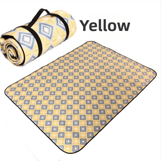 Etno štýlová vonkajšia podložka proti vlhkosti – na pikniky a kempovanie, polyesterová tkanina, vodotesný vrstvený obal z hliníkovej fólie