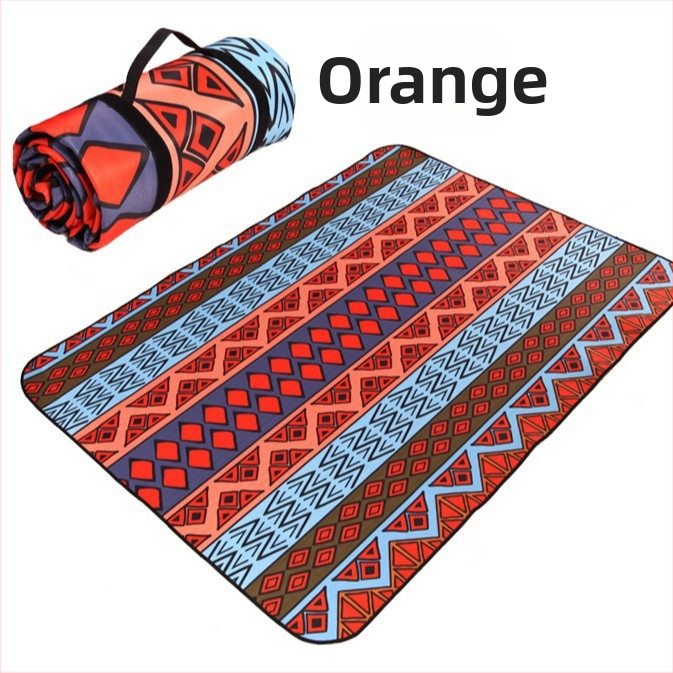 Etno štýlová vonkajšia podložka proti vlhkosti – na pikniky a kempovanie, polyesterová tkanina, vodotesný vrstvený obal z hliníkovej fólie