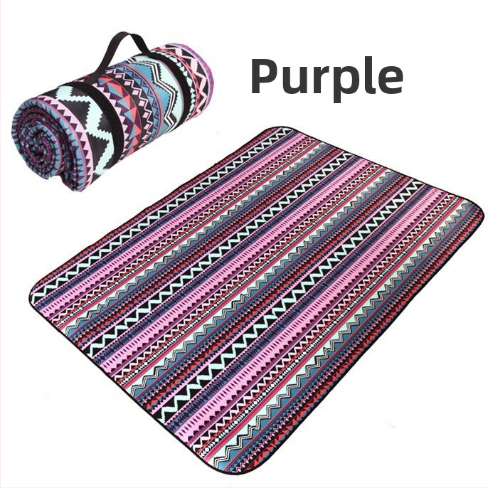 Etno štýlová vonkajšia podložka proti vlhkosti – na pikniky a kempovanie, polyesterová tkanina, vodotesný vrstvený obal z hliníkovej fólie