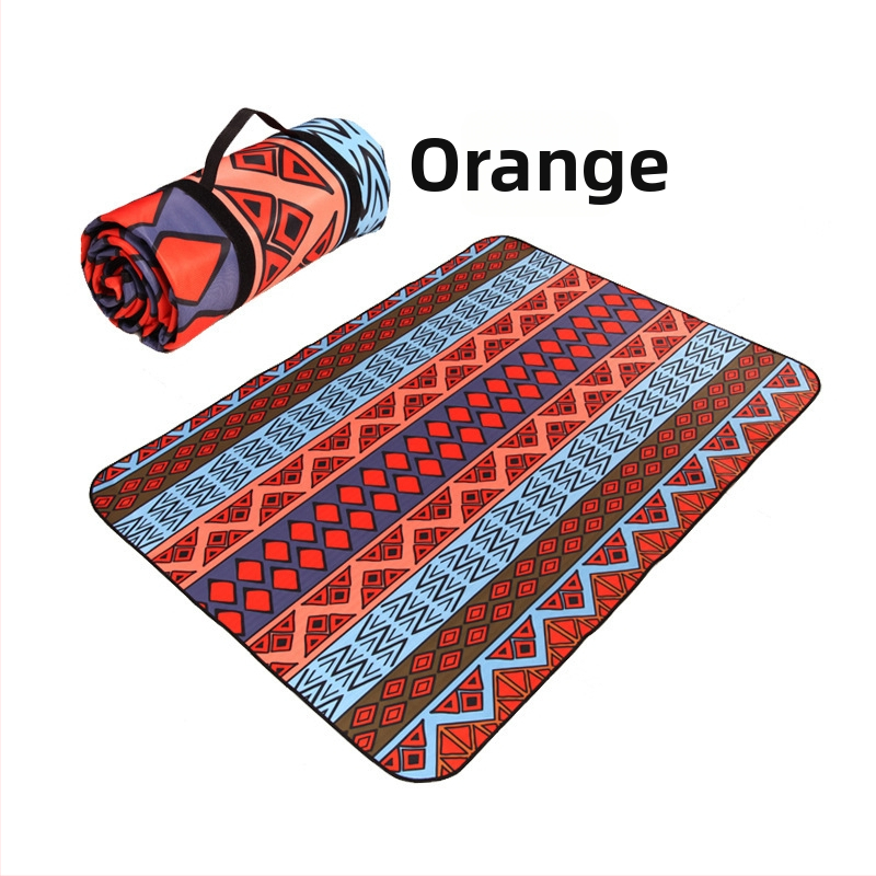 Etno štýlová vonkajšia podložka proti vlhkosti – na pikniky a kempovanie, polyesterová tkanina, vodotesný vrstvený obal z hliníkovej fólie