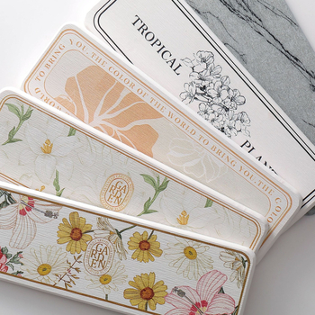 Τετράγωνος πάτος μπάνιου από διοταμίτης πηλό, απορροφητικό, με αποθήκευση οδοντόβουρτσας-σαπουνιού, φλοράλ μοτίβο, γρήγορο στέγνωμα