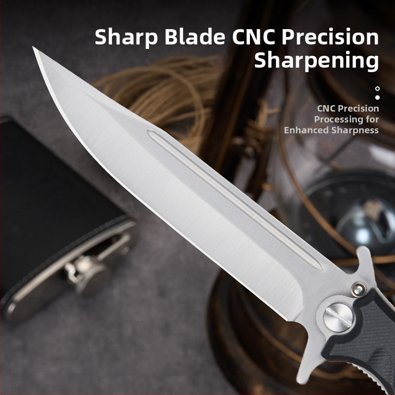 Sklopný outdoor nô pre kempovanie a prežitie – rýchle otvorenie s ložiskovým systémom, sebaobrana, prenášateľný