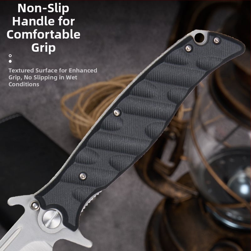 Sklopný outdoor nô pre kempovanie a prežitie – rýchle otvorenie s ložiskovým systémom, sebaobrana, prenášateľný