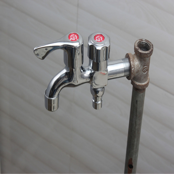 Robinet pentru mașina de spălat — corp din cupru, robinet amestecător, miez din cupru, deschidere spirală, potrivit pentru mașina de spălat