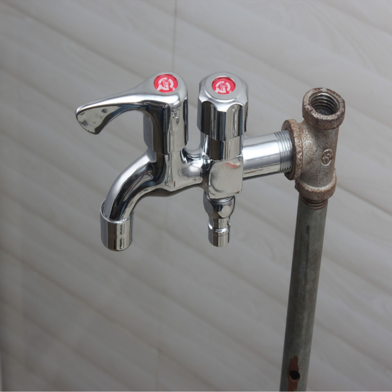 Robinet pentru mașina de spălat — corp din cupru, robinet amestecător, miez din cupru, deschidere spirală, potrivit pentru mașina de spălat