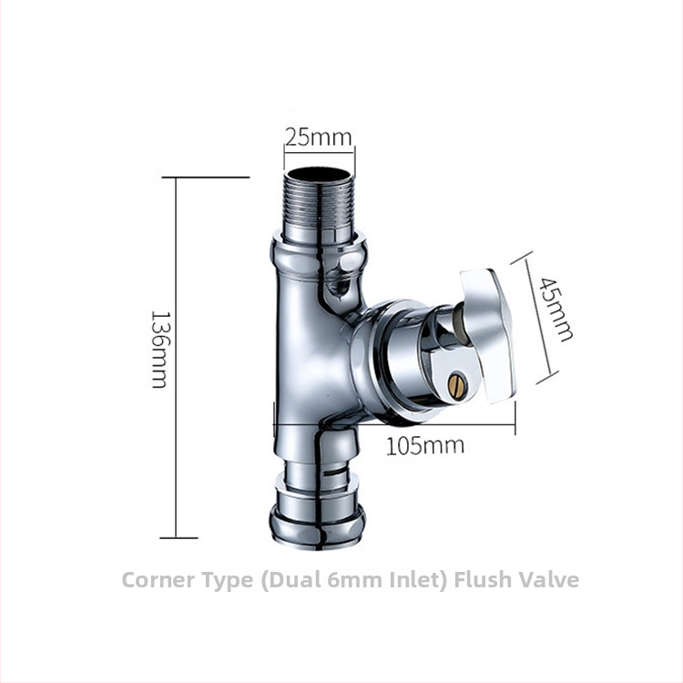 Meďová ručne ovládaná oneskorená splachovacia nádržka pre klozet – model V6325.V6326, bez napájania, tlak vody 1, čas splachovania 3–5 s