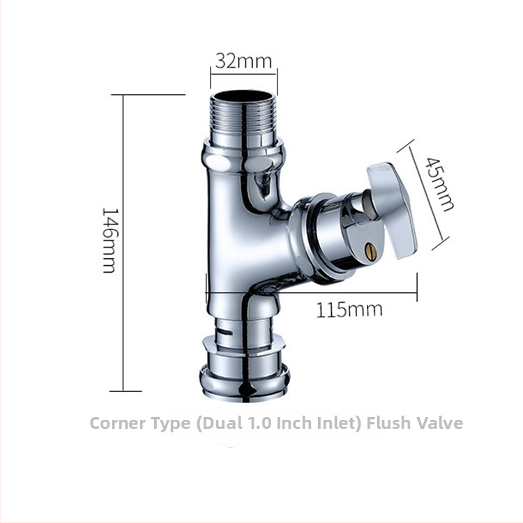 Meďová ručne ovládaná oneskorená splachovacia nádržka pre klozet – model V6325.V6326, bez napájania, tlak vody 1, čas splachovania 3–5 s