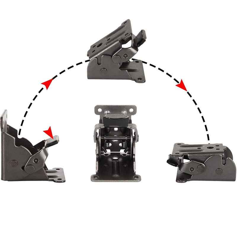 Balama pliantă cu blocare automată – 0–90–180°, model universal, pentru uși de mobilier și dulapuri, grosime 2,5 mm