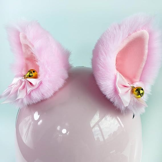 Decorațiune pentru cască cu urechi de pisică și clopoței · Model FG67 · Brand Independent · Personalizare: Da · Scop: Decorare