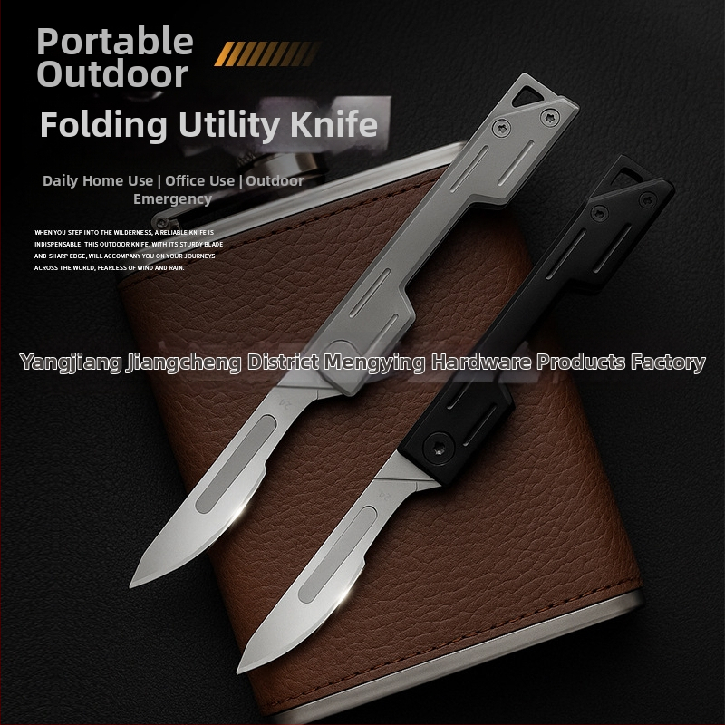 Nerezový mini sklápací nôž, rýchle otvorenie, kľúčenka, čepeľ 5.8 cm, čepeľ 3Cr13