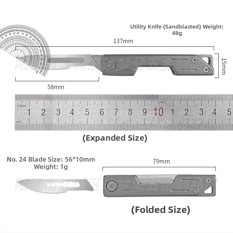 Nerezový mini sklápací nôž, rýchle otvorenie, kľúčenka, čepeľ 5.8 cm, čepeľ 3Cr13