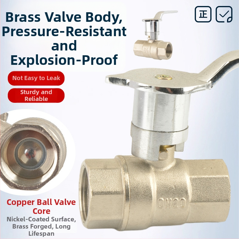 Plynový ventil na sporák, meď, guľový ventil, predné upevnenie, rýchle otvorenie