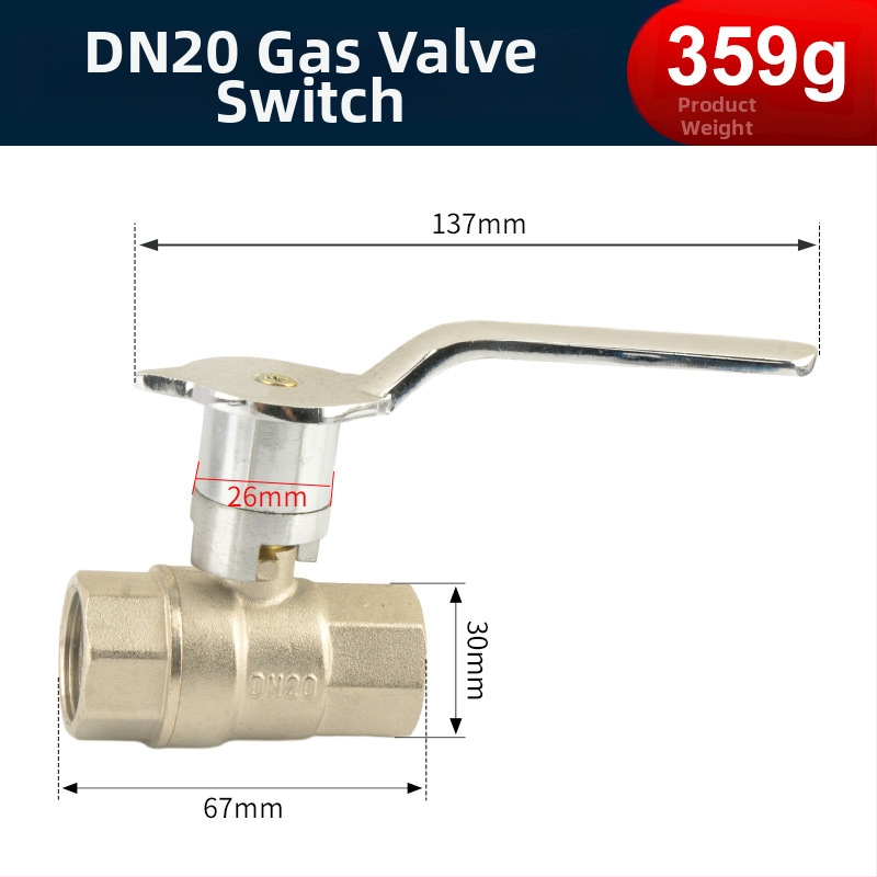 Plynový ventil na sporák, meď, guľový ventil, predné upevnenie, rýchle otvorenie