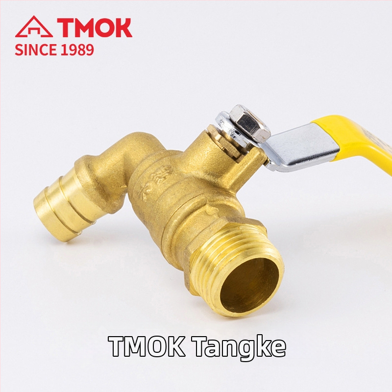 Brončani zavojni vodovodni izlaz s kugličnim ventilem, otporan na visoke temperature, ručno upravljanje, fiksni ugradnja, za kotlove za grijanje