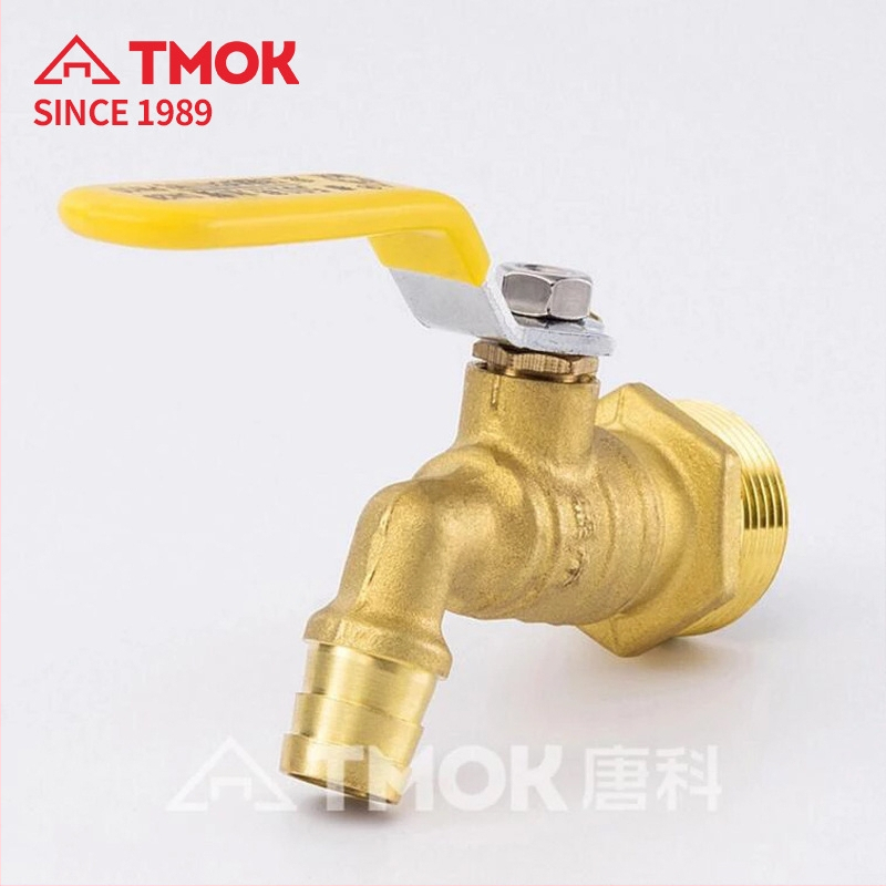 Brončani zavojni vodovodni izlaz s kugličnim ventilem, otporan na visoke temperature, ručno upravljanje, fiksni ugradnja, za kotlove za grijanje