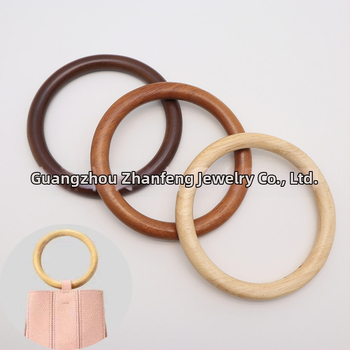 Πλεγμένη τσάντα με ξύλινο χερούλι σε σχήμα δαχτυλιδιού, δρύιμο υλικό, μονόχρωμη, λειτουργία μείωσης βάρους – αξεσουάρ αποσκευών