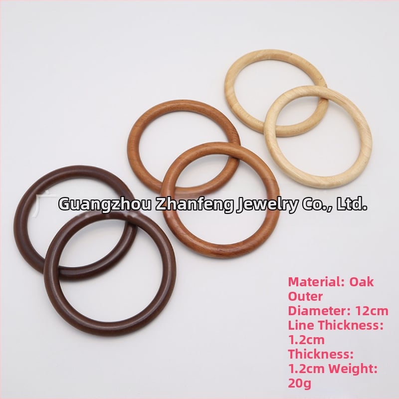 Πλεγμένη τσάντα με ξύλινο χερούλι σε σχήμα δαχτυλιδιού, δρύιμο υλικό, μονόχρωμη, λειτουργία μείωσης βάρους – αξεσουάρ αποσκευών