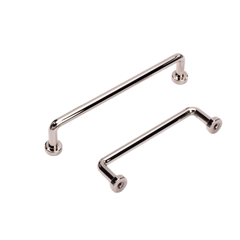 Mâner pentru dulapuri și uși de garderobă, din aliaj de zinc, cromat, stil modern minimalist, model 6658