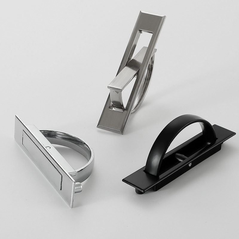 Ugrađena skrivena okretna ručka za namještaj – moderni minimalistički stil, model 8906; materijali: aluminijska legura, cinkova legura; proces: injekcijsko oblikovanje