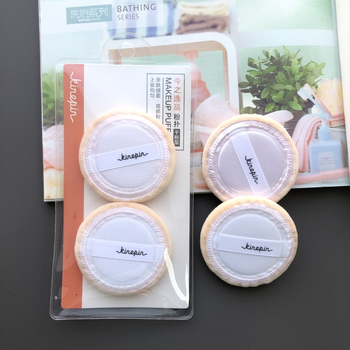 Πούφ πούδρας για ξηρή εφαρμογή με κορδέλα – βελούδινη επιφάνεια, από βαμβάκι, 2 τεμάχια