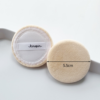 Πούφ πούδρας για ξηρή εφαρμογή με κορδέλα – βελούδινη επιφάνεια, από βαμβάκι, 2 τεμάχια