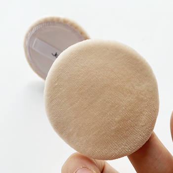 Πούφ πούδρας για ξηρή εφαρμογή με κορδέλα – βελούδινη επιφάνεια, από βαμβάκι, 2 τεμάχια