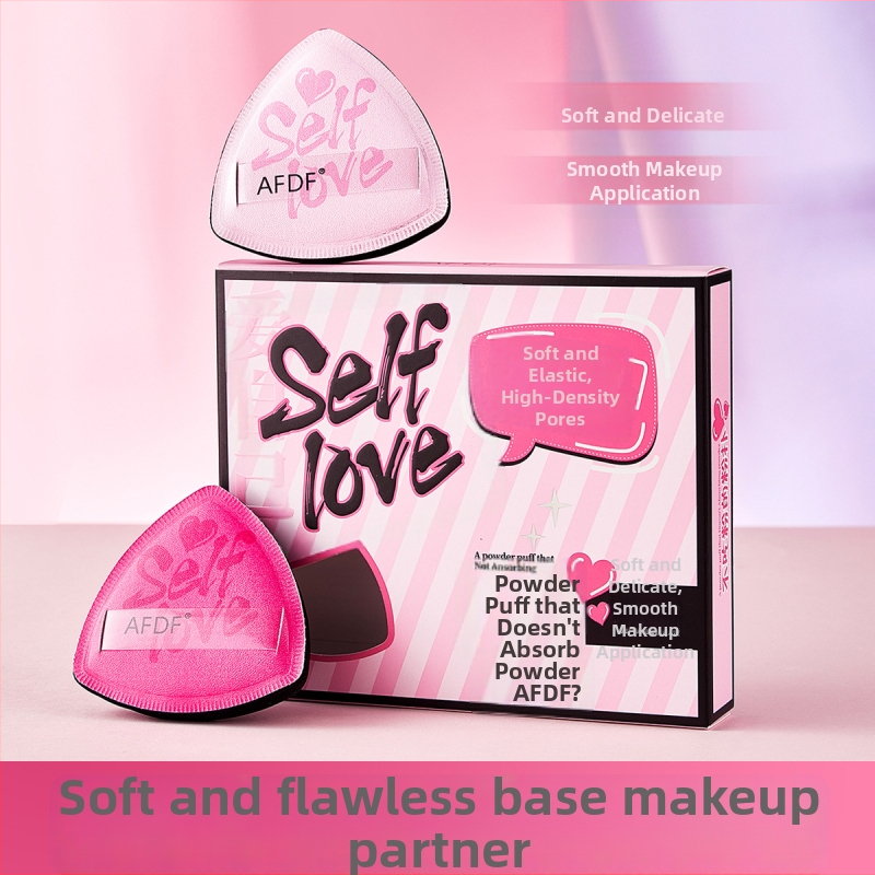 AFDF Sada púdrových puffov, vlhké aj suché dvojité použitie, prírodná špongia, trojuholníkový tvar