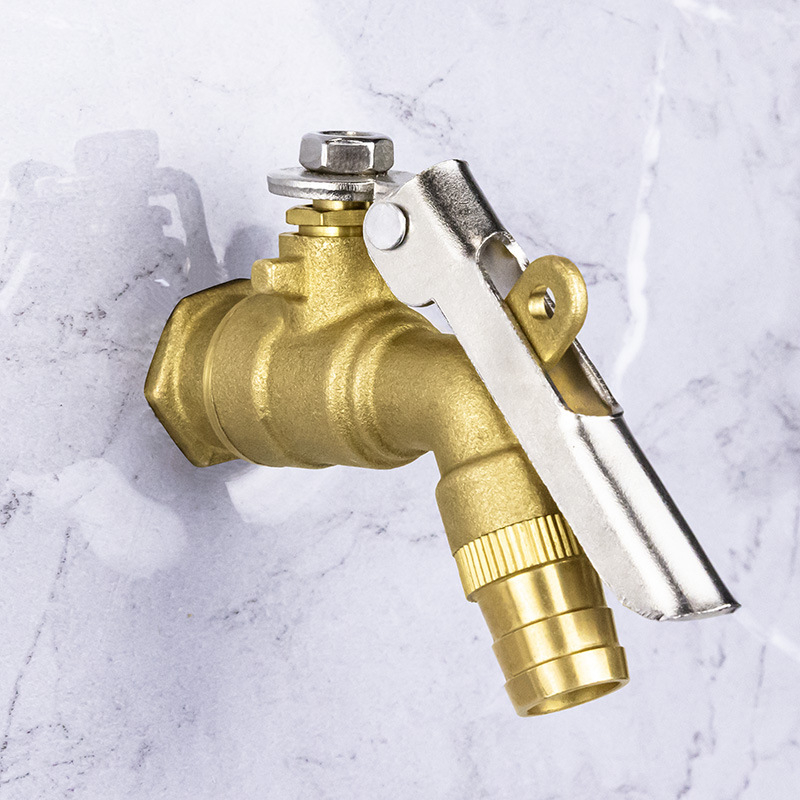 Brončani vodovodni ventil s zaključnim izlazom za vanjsku upotrebu u dvorištu, ručna upravljanje, dvodijelna konstrukcija, kuglastog tipa