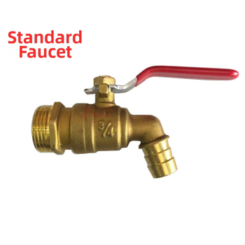 Meďový vodovodný kohút s koncovkou pre pračku, rýchlo otvárateľný; ručné ovládanie; závitové spojenie; pevný guľový ventil; guľový typ; pre vodu