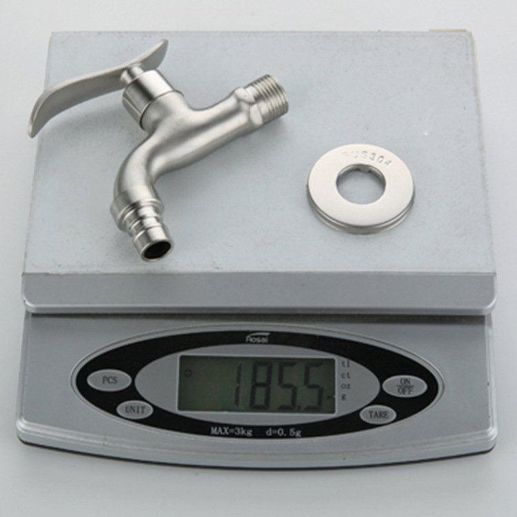 Ugradni zidni ventil za perilicu rublja od nehrđajućeg čelika 304, model V5013, jednoručni, tlak 0.8–1.2 MPa, radna temperatura 0–99°C