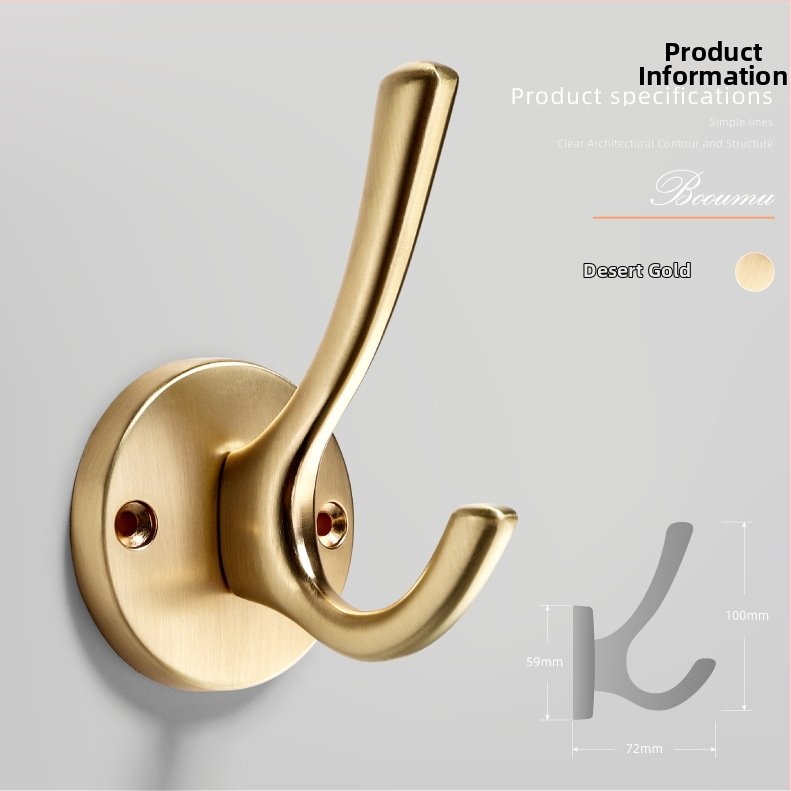 Vješalica za odjeću od cinkove legure, model Hook Series-02, površinska obrada: anodna oksidacija, brend yabaoli/Abel, stil: moderni minimalizam, lagani luksuz