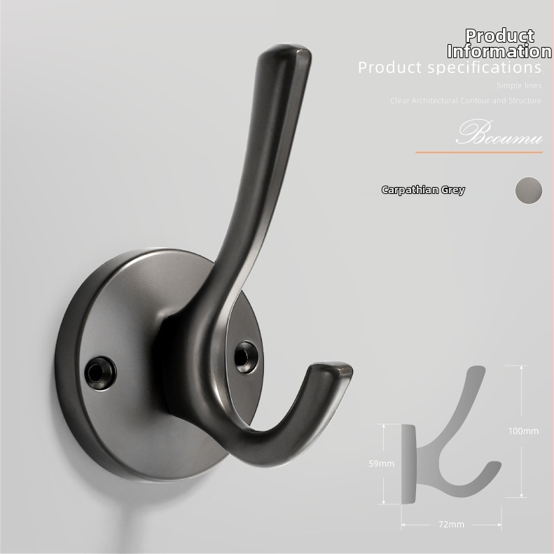 Vješalica za odjeću od cinkove legure, model Hook Series-02, površinska obrada: anodna oksidacija, brend yabaoli/Abel, stil: moderni minimalizam, lagani luksuz
