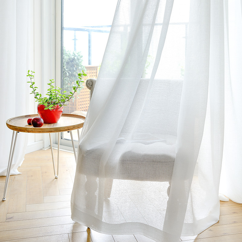 Țesătură de perdea din fibră pentru sufragerie și dormitor, jacquard brodat, 90% conținut principal, translucidă dar netransparentă, potrivită pentru rulouri și perdele verticale