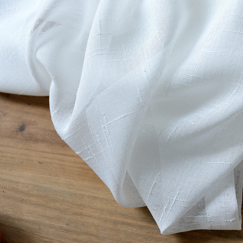 Țesătură de perdea din fibră pentru sufragerie și dormitor, jacquard brodat, 90% conținut principal, translucidă dar netransparentă, potrivită pentru rulouri și perdele verticale