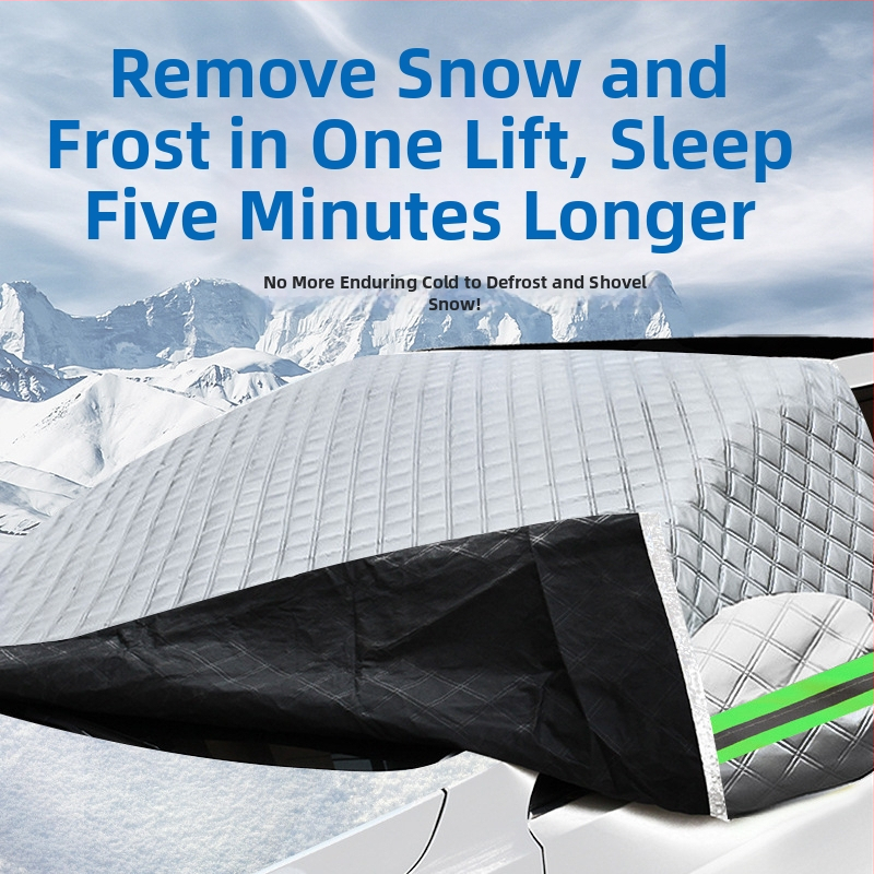 Bymaocar Snehové krytie na predné sklo auta – hliníková fólia, univerzálne, montáž snap-in