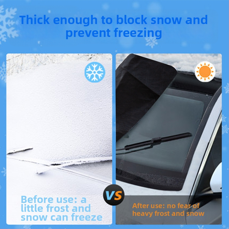 Bymaocar Snehové krytie na predné sklo auta – hliníková fólia, univerzálne, montáž snap-in