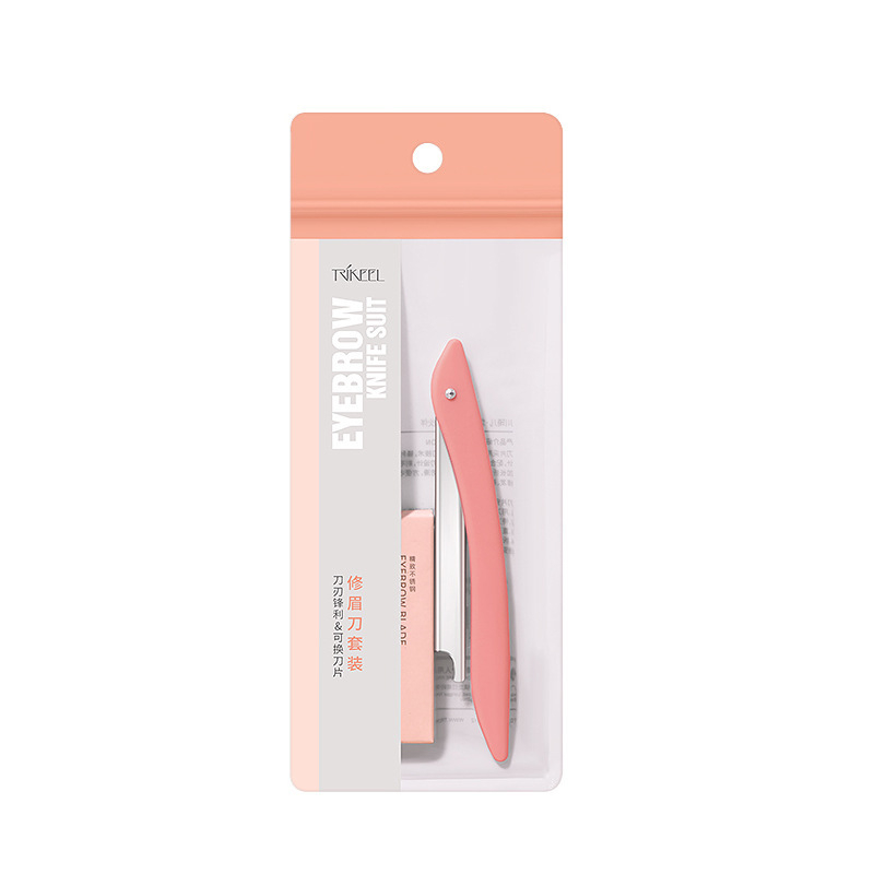 Σετ τρίμερ φρυδιών με θήκη για εναλλάξιμες λεπίδες — επαγγελματικό εργαλείο φρυδιών από ανοξείδωτο ατσάλι, για γυναίκες